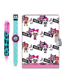SET DIARY + PEN + DIGITAL WATCH LOL SURPRISE