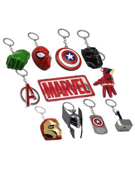 ASSORTED MARVEL KEYRINGS DISPLAY