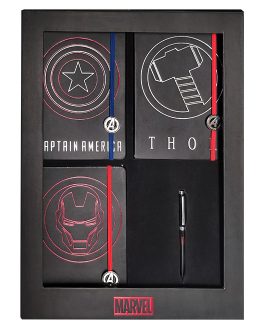 COLECTOR BOX SET 3 NOTEBOOKS AND PEN MARVEL