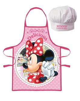SET CHEF HAT AND KITCHEN APRON MINNIE