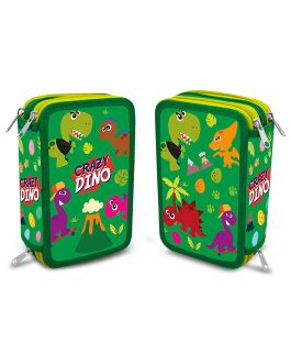 CRAZY DINO PENCIL CASE 3 ZIPPER
