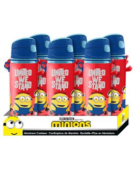 ALUMINIUM WATER BOTTLE WITH HANDLE 500 ML MINIONS