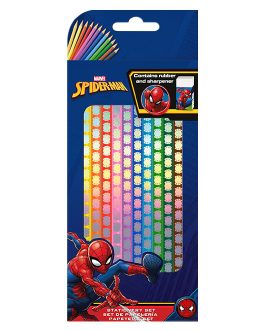 SET PENCILS 12 COLOURS SPIDERMAN