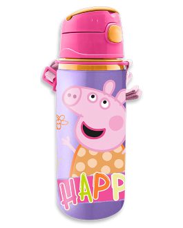 ALUMINIUM WATER BOTTLE WITH HANDLE 500 ML PEPPA PIG