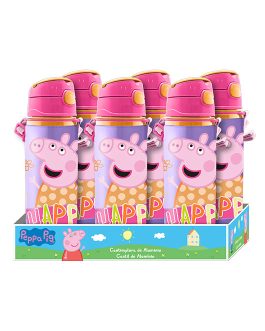 ALUMINIUM WATER BOTTLE WITH HANDLE 500 ML PEPPA PIG